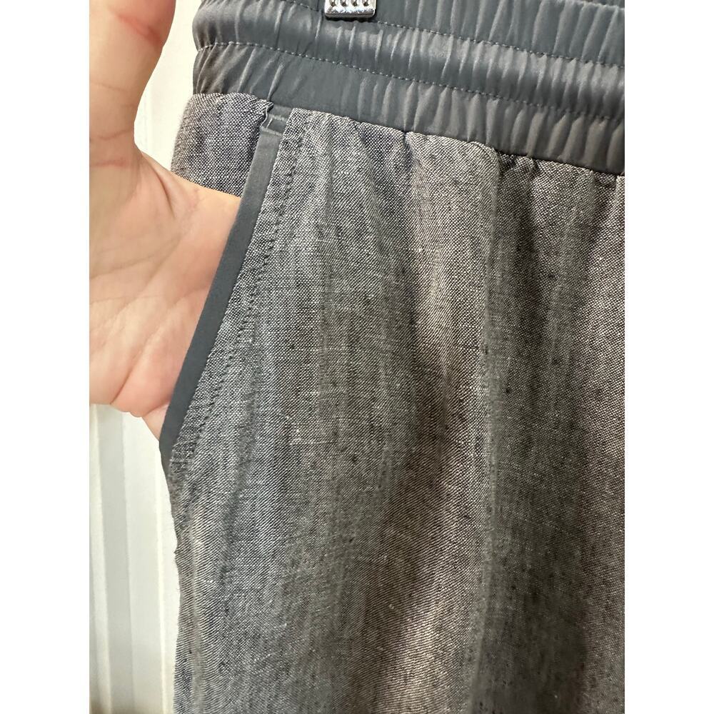 Athleta Linen Pants Drawstring Waist Gray Women 10 Lounge Athleisure Light Comfy - Picture 11 of 11